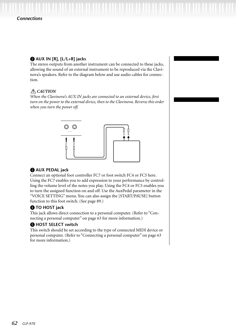 Connections | Yamaha CLP-970C EN User Manual | Page 62 / 114