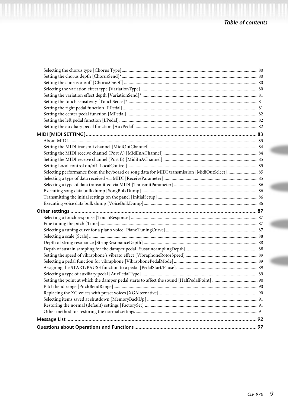 Yamaha CLP-970C EN User Manual | Page 9 / 114