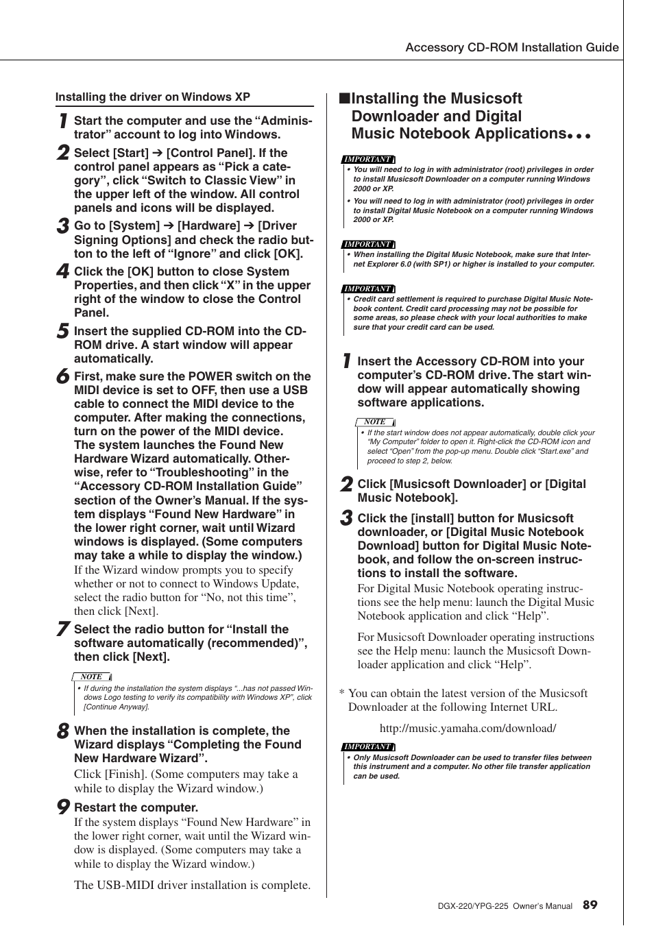 Yamaha PORTABLEGRAND YPG-225 User Manual | Page 89 / 118