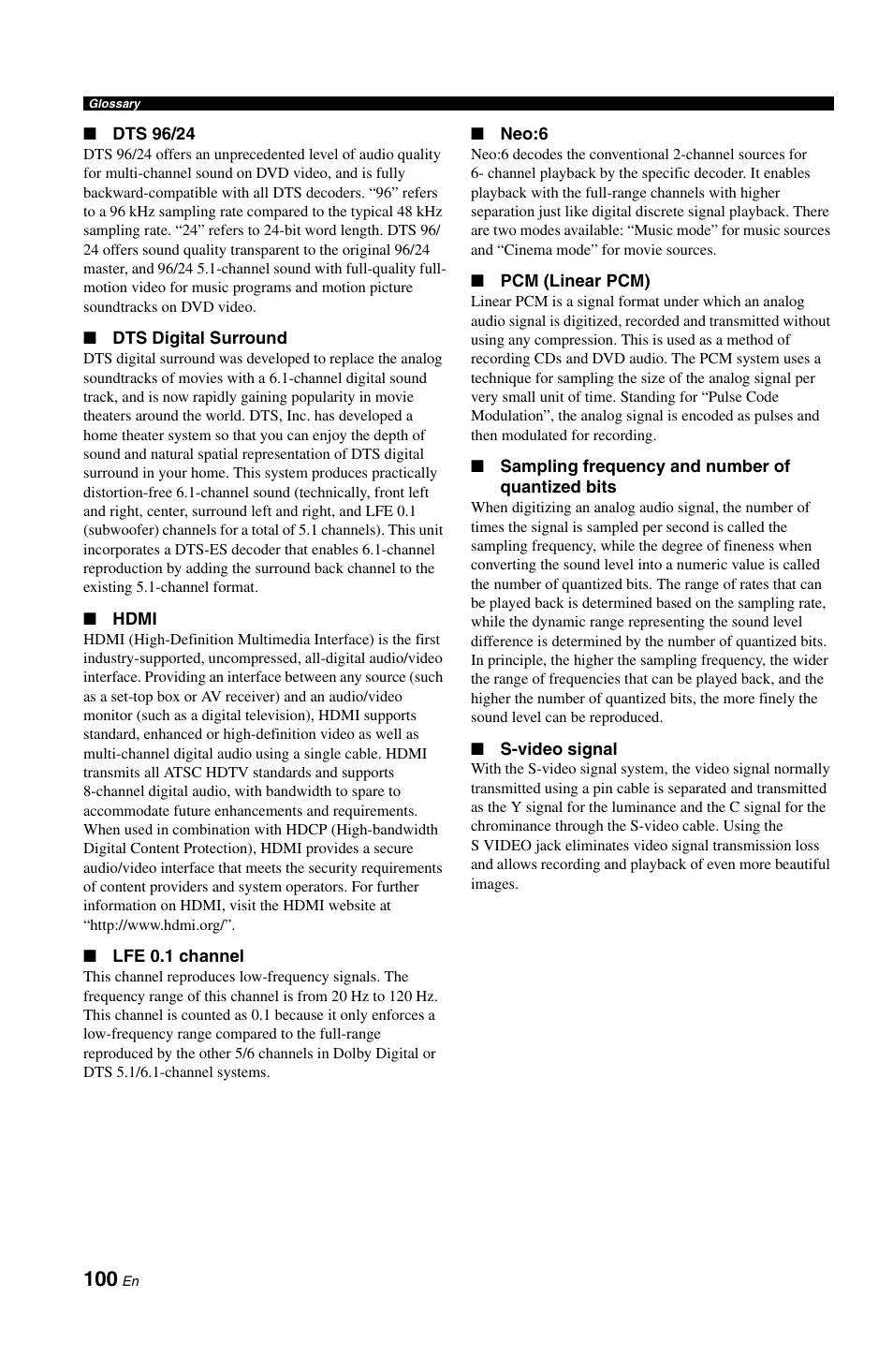 Yamaha DSP-AX861SE User Manual | Page 102 / 117