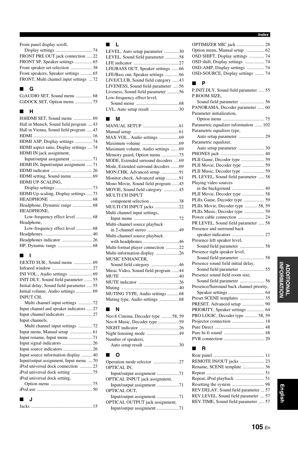 Yamaha DSP-AX861SE User Manual | Page 107 / 117