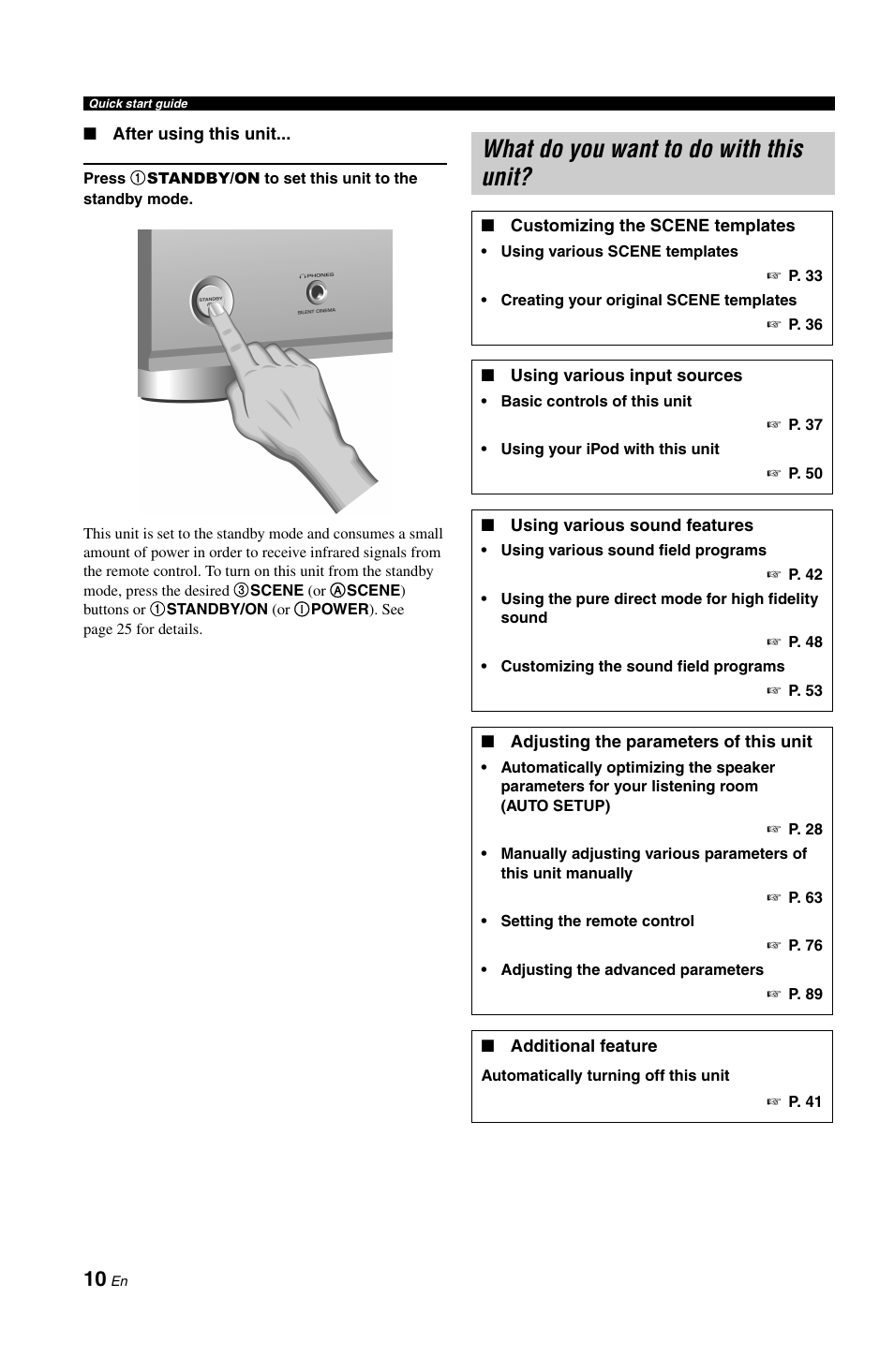 What do you want to do with this unit | Yamaha DSP-AX861SE User Manual | Page 12 / 117