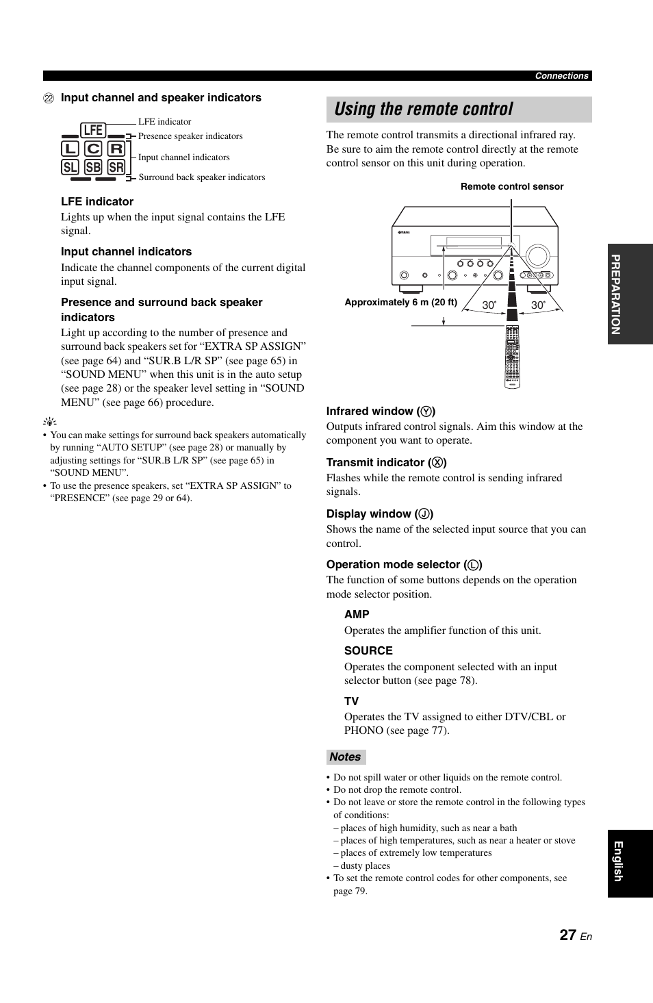 Using the remote control | Yamaha DSP-AX861SE User Manual | Page 29 / 117