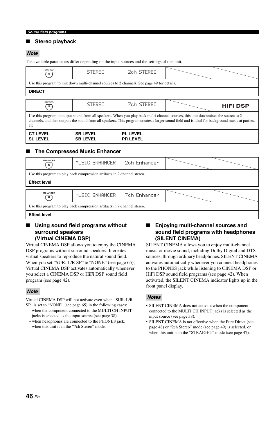 Stereo playback | Yamaha DSP-AX861SE User Manual | Page 48 / 117