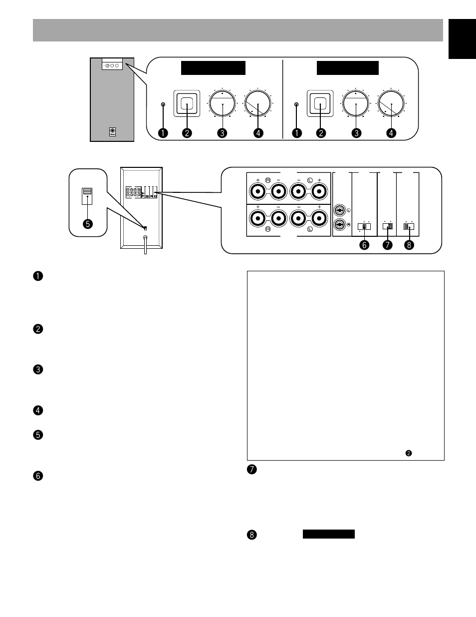 Controls and their functions, Ÿ ! ⁄ ÿ, 7english | Yamaha YST-SW160/90 User Manual | Page 7 / 12
