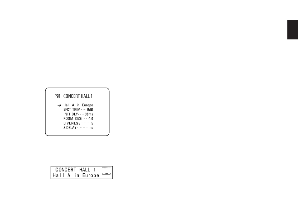 Video superimpose, P01 concert hall 1 | Yamaha DSP-A3090 User Manual | Page 13 / 74