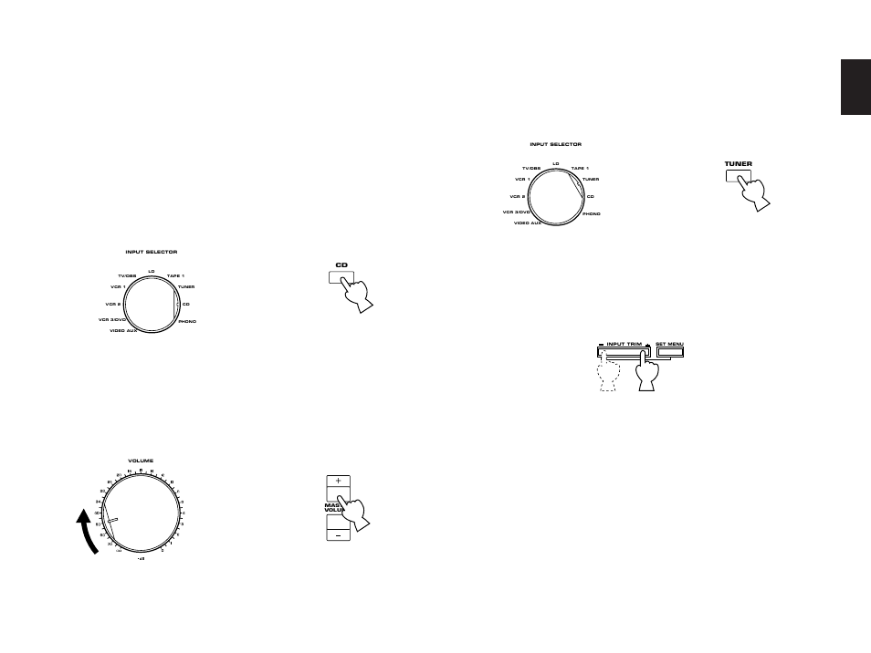 Input level adjustment, English, Play the source | Yamaha DSP-A3090 User Manual | Page 39 / 74