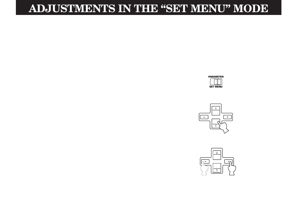 Adjustments in the “set menu” mode | Yamaha DSP-A3090 User Manual | Page 40 / 74