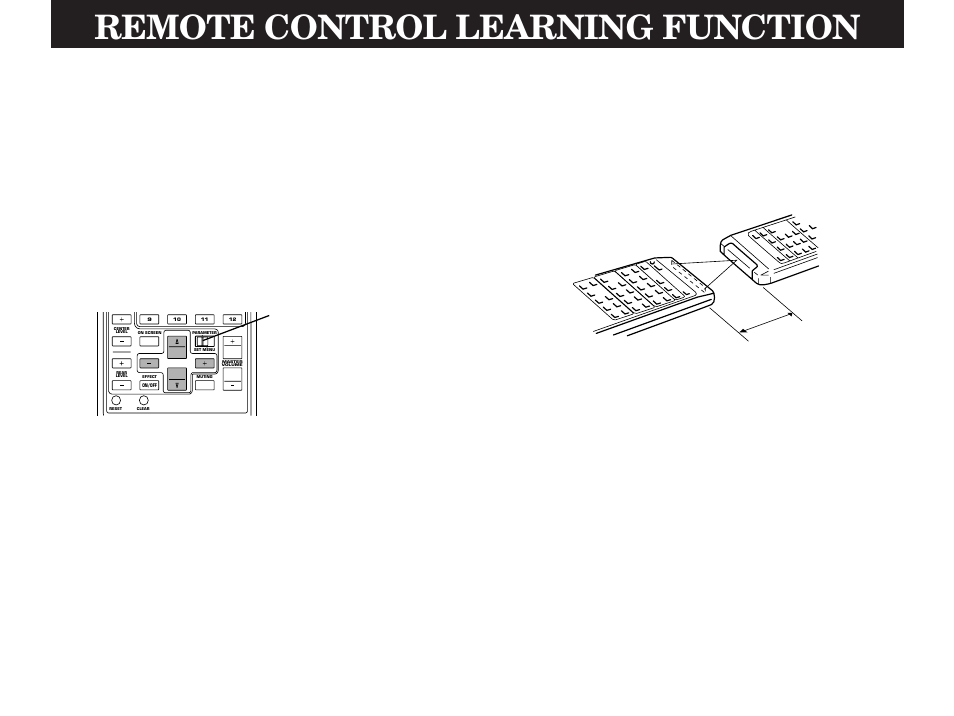 Remote control learning function, 5–10 cm, Parameter/set menu switch | Yamaha DSP-A3090 User Manual | Page 68 / 74
