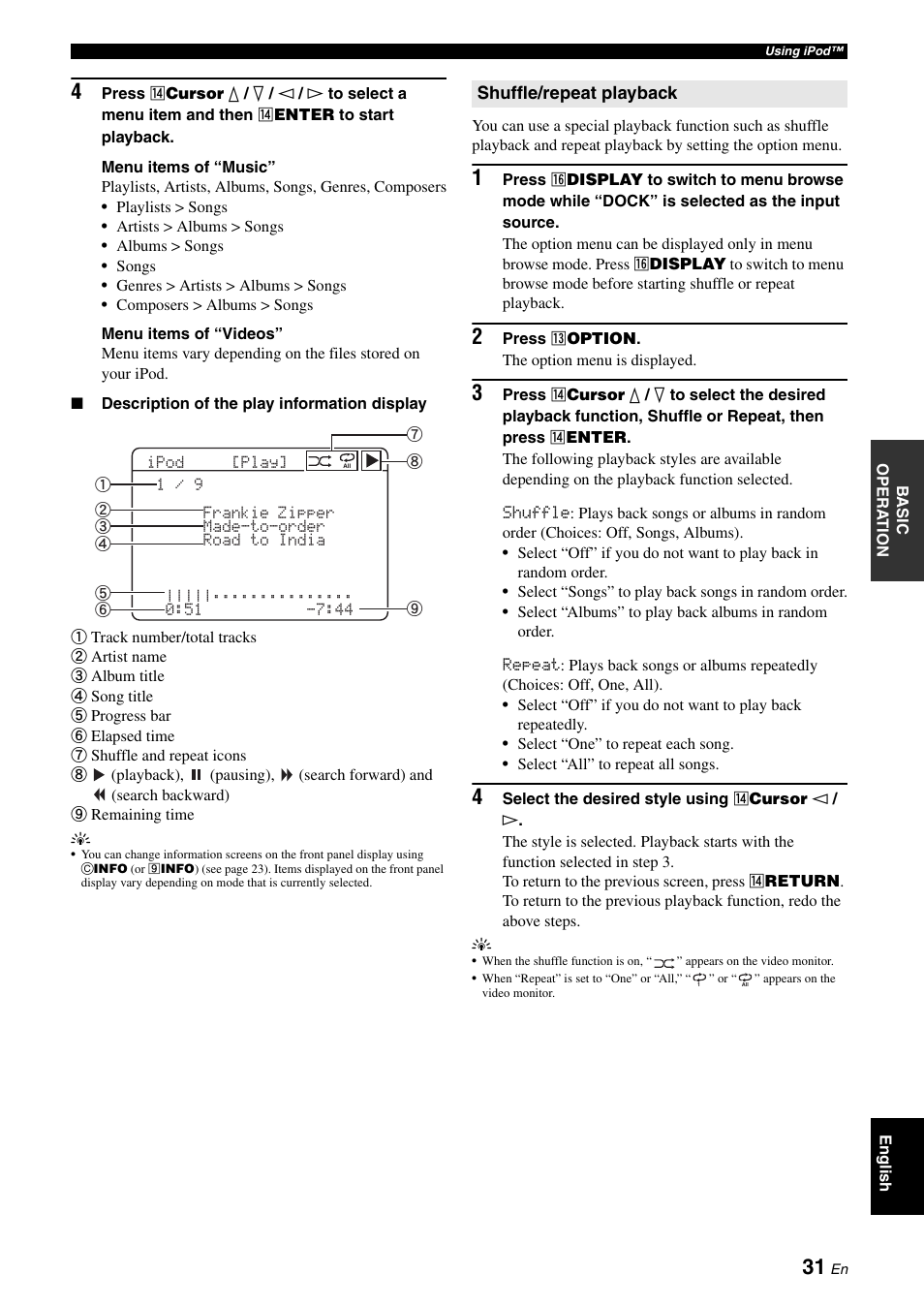 Yamaha RX-V565 User Manual | Page 35 / 72