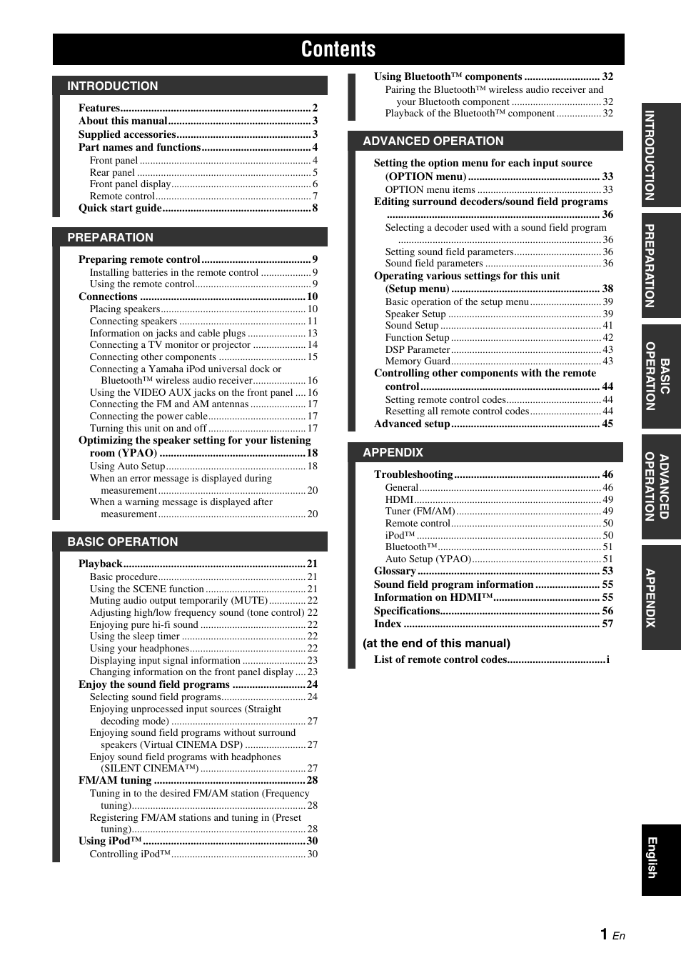 Yamaha RX-V565 User Manual | Page 5 / 72