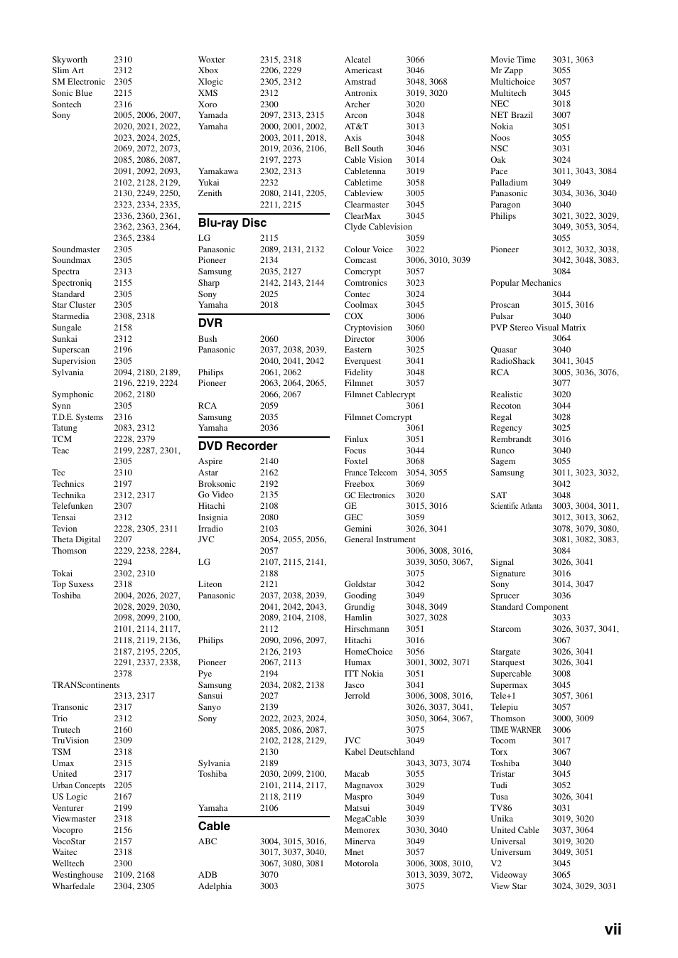 Blu-ray disc, Dvd recorder, Cable | Yamaha RX-V565 User Manual | Page 69 / 72