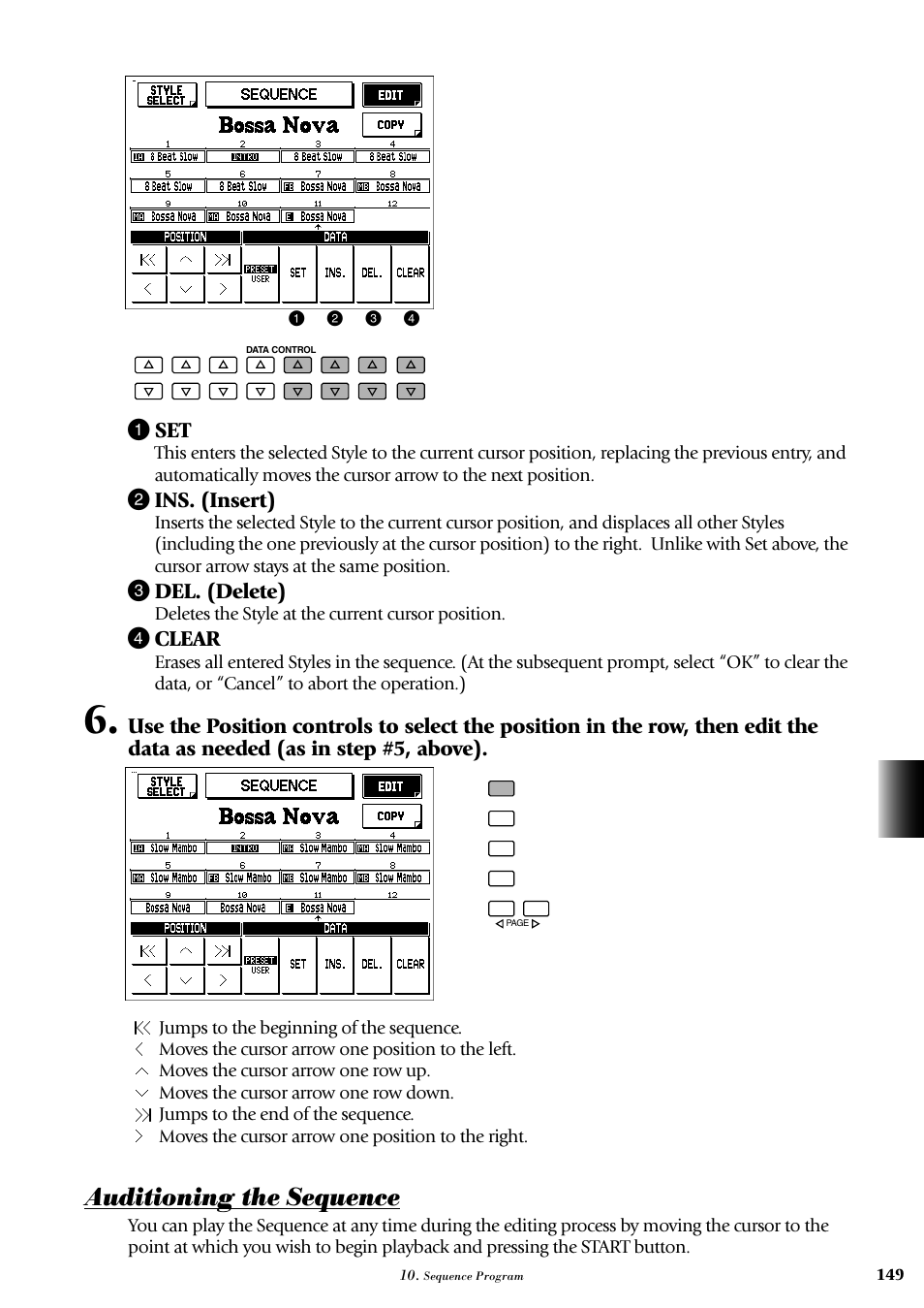 Auditioning the sequence | Yamaha AR-100 User Manual | Page 155 / 180