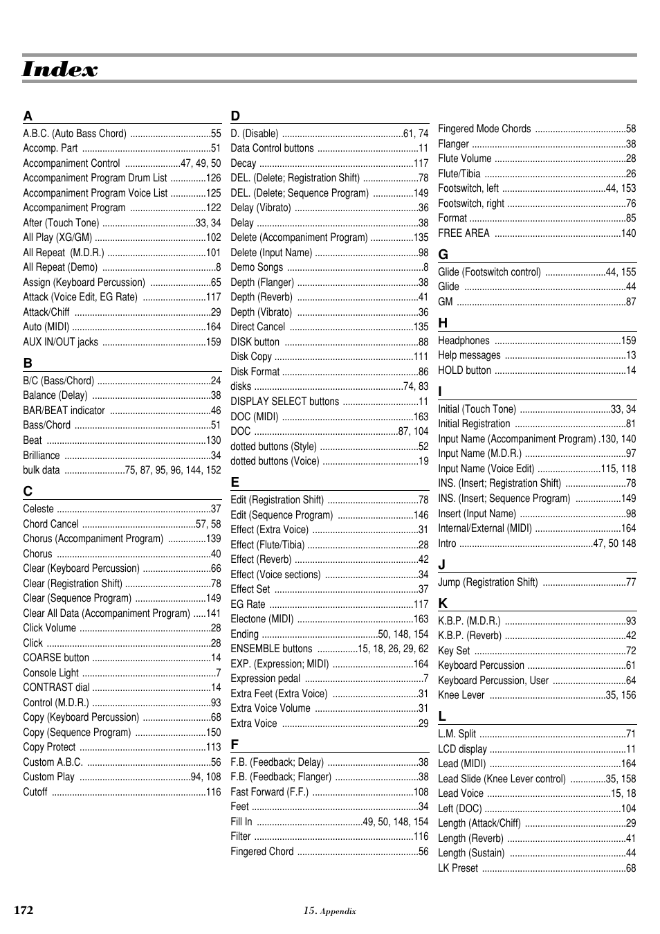 Index | Yamaha AR-100 User Manual | Page 178 / 180