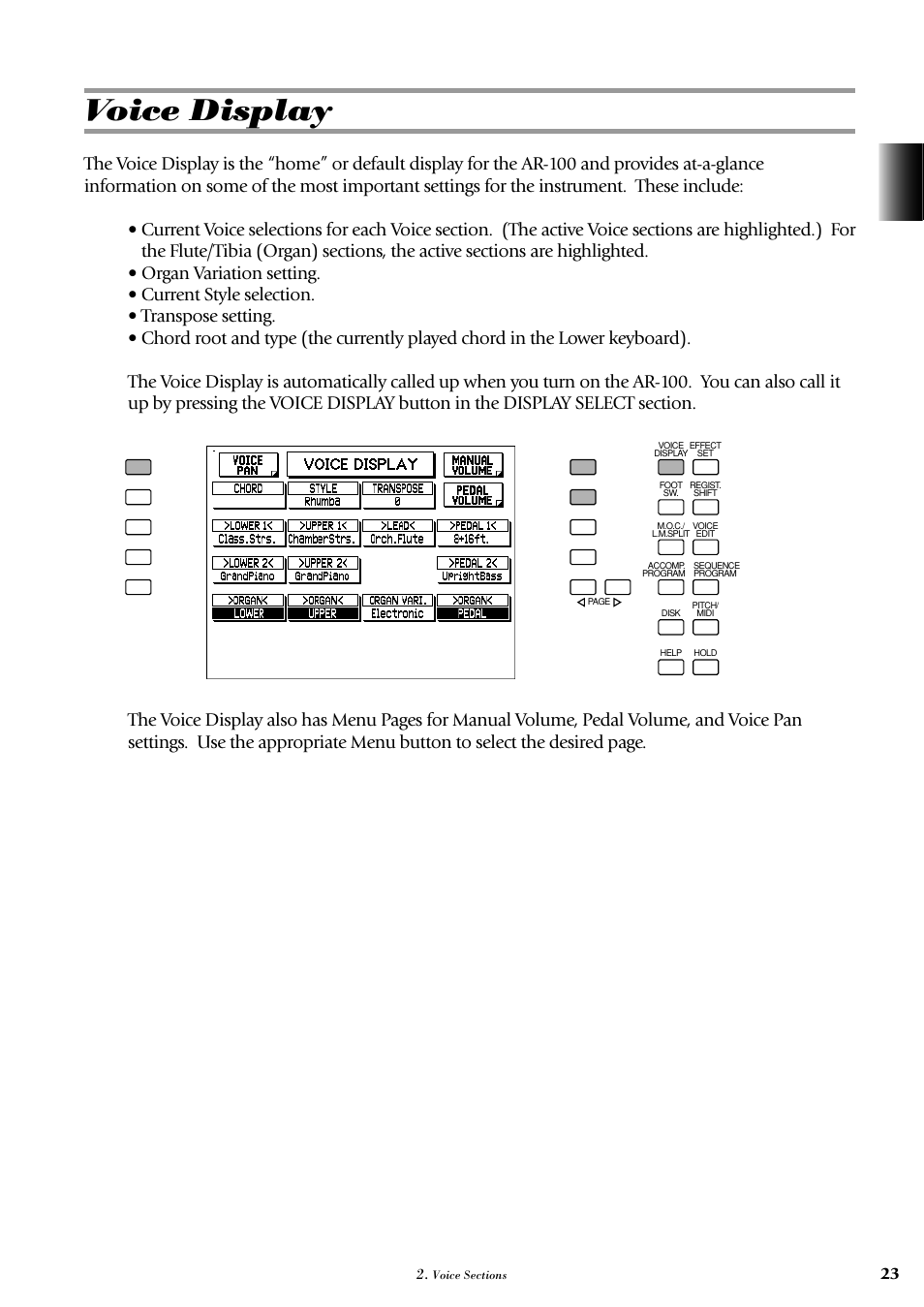 Voice display | Yamaha AR-100 User Manual | Page 29 / 180
