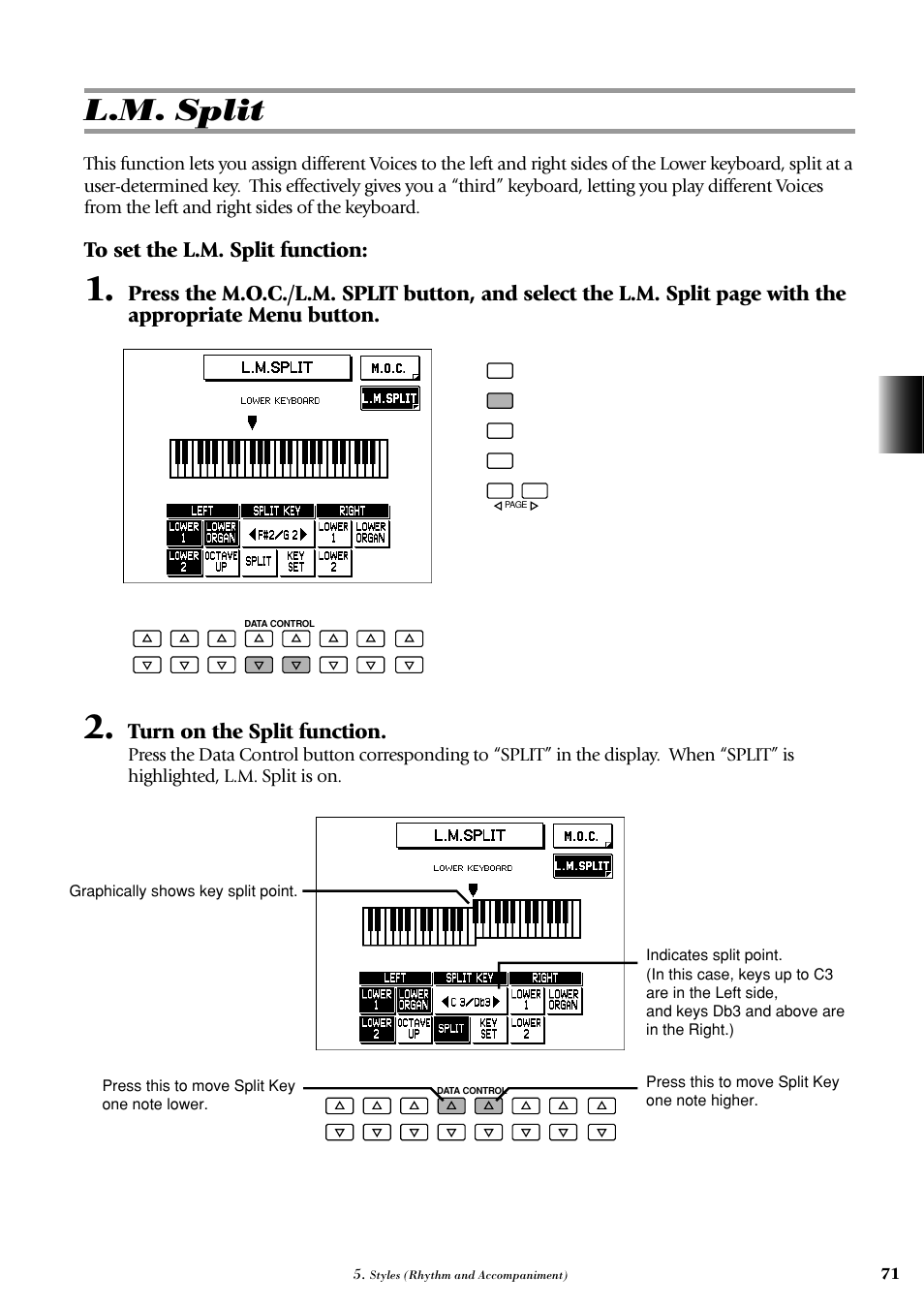 L.m. split | Yamaha AR-100 User Manual | Page 77 / 180