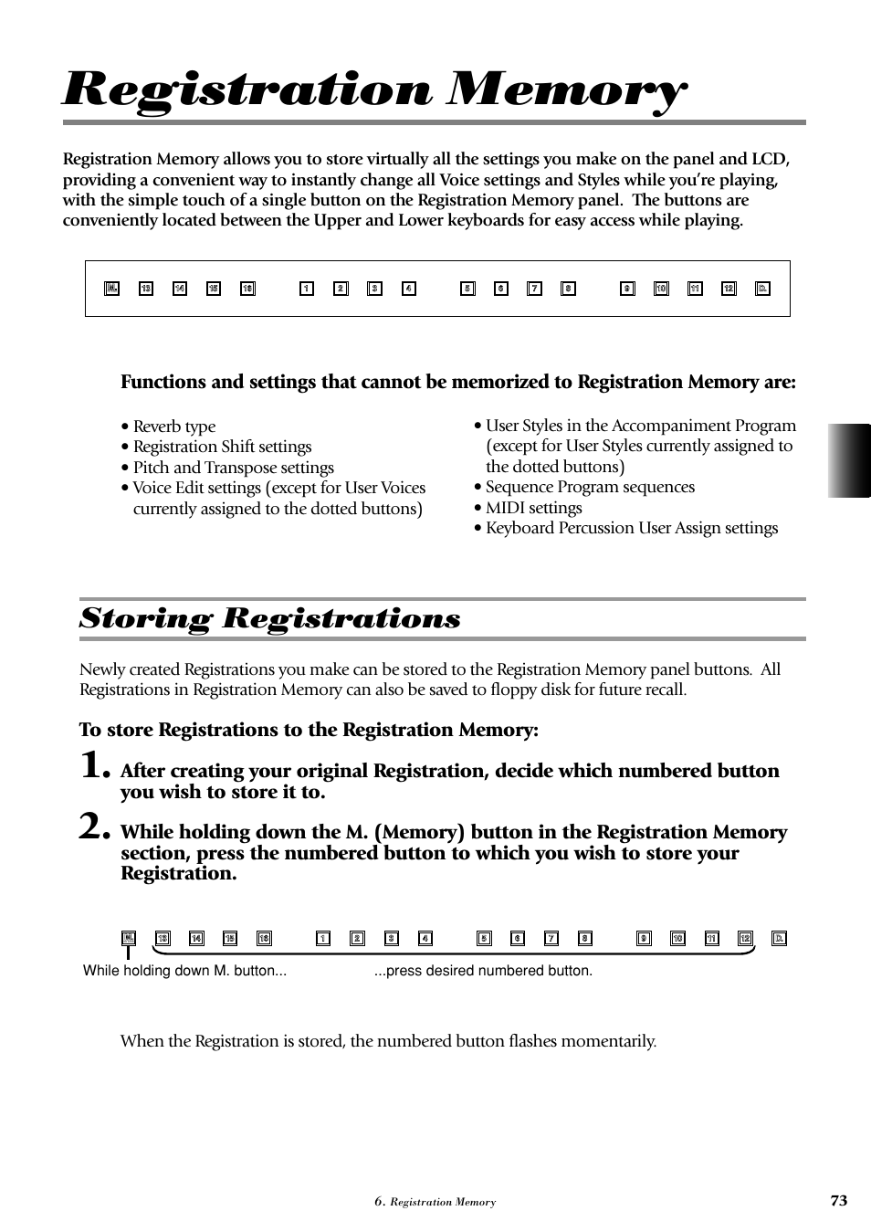 Storing registrations | Yamaha AR-100 User Manual | Page 79 / 180