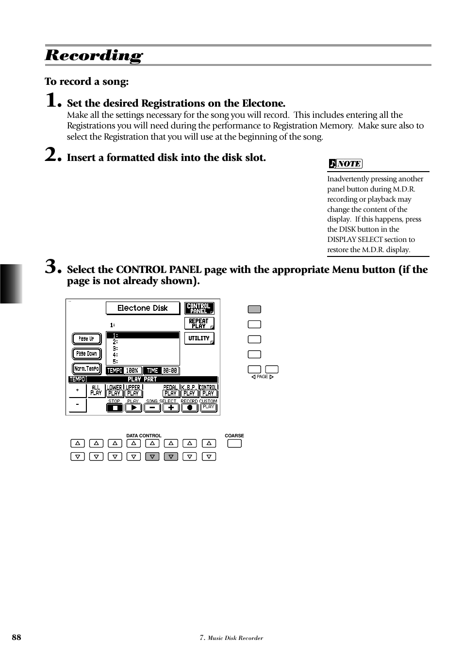 Recording | Yamaha AR-100 User Manual | Page 94 / 180