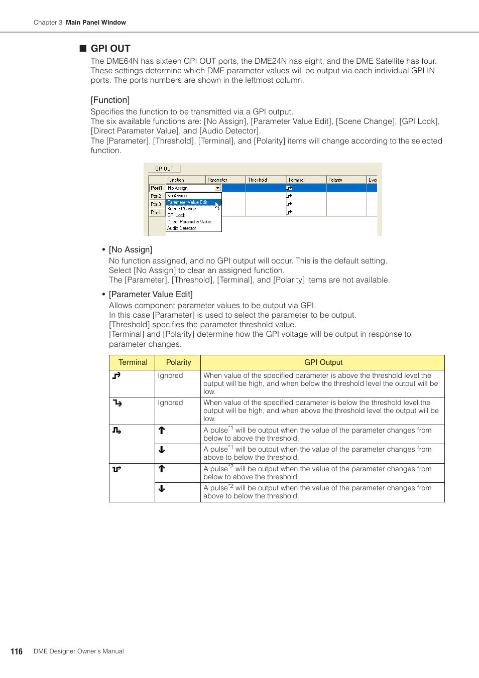 Gpi out | Yamaha DME User Manual | Page 116 / 501