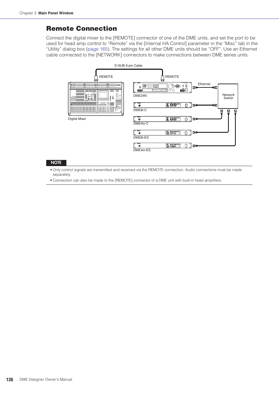 Remote connection | Yamaha DME User Manual | Page 136 / 501
