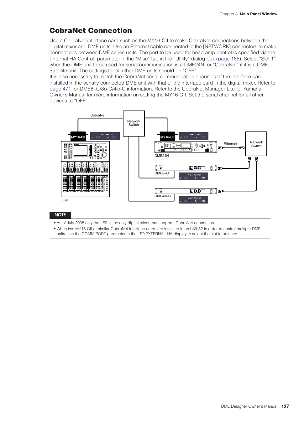 Cobranet connection | Yamaha DME User Manual | Page 137 / 501