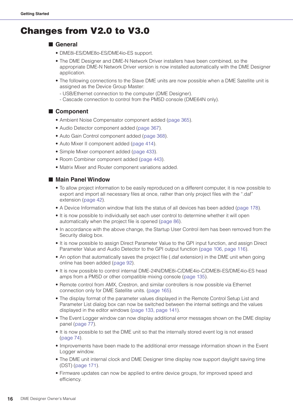 Changes from v2.0 to v3.0 | Yamaha DME User Manual | Page 16 / 501