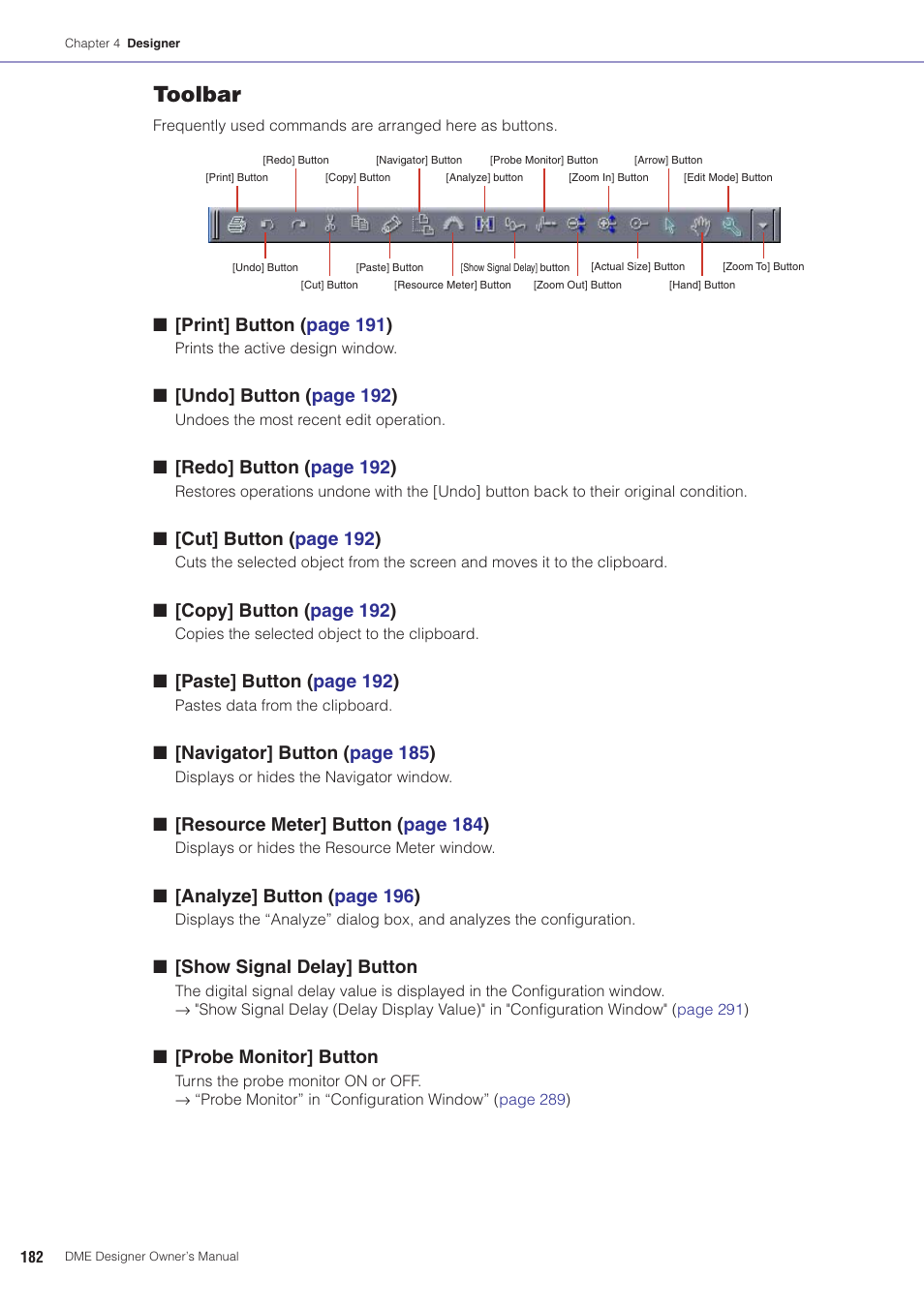 Toolbar | Yamaha DME User Manual | Page 182 / 501