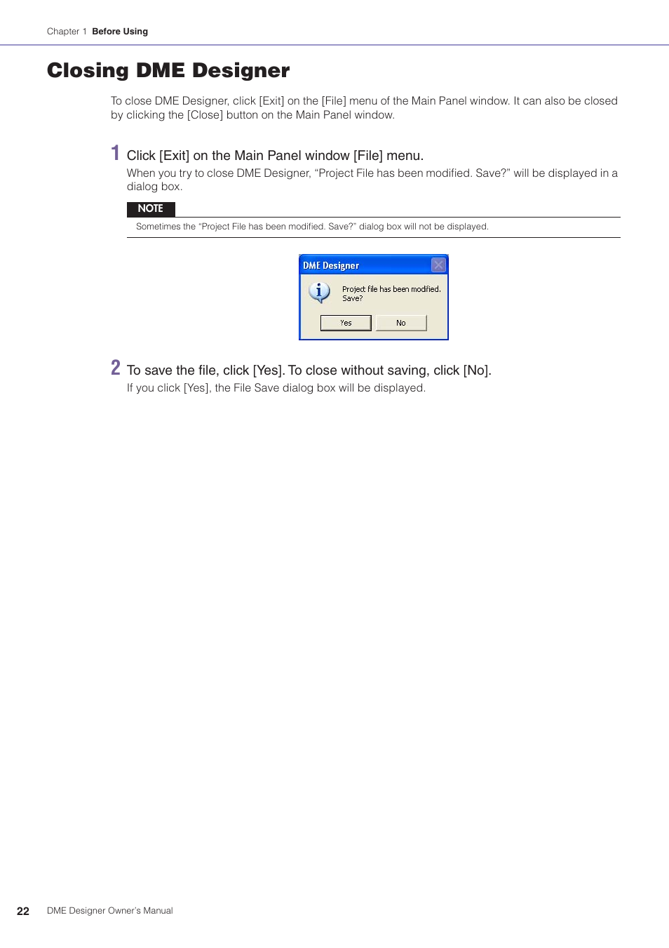 Closing dme designer | Yamaha DME User Manual | Page 22 / 501