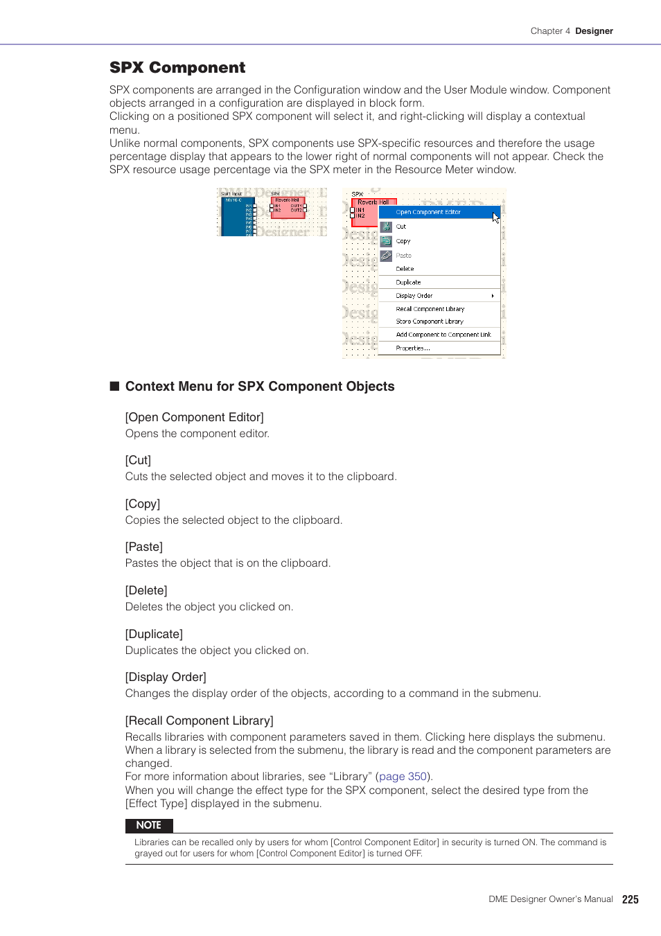 Spx component | Yamaha DME User Manual | Page 225 / 501