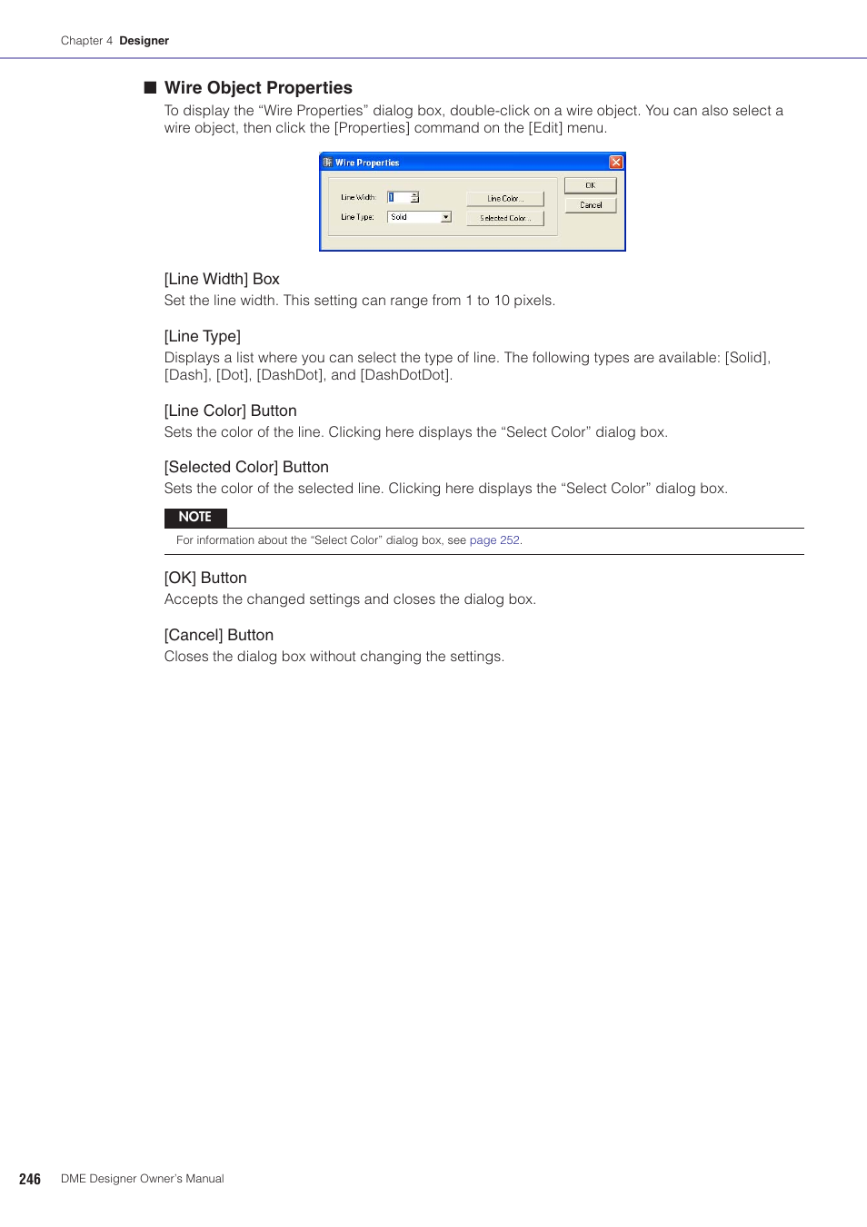 Wire object properties | Yamaha DME User Manual | Page 246 / 501