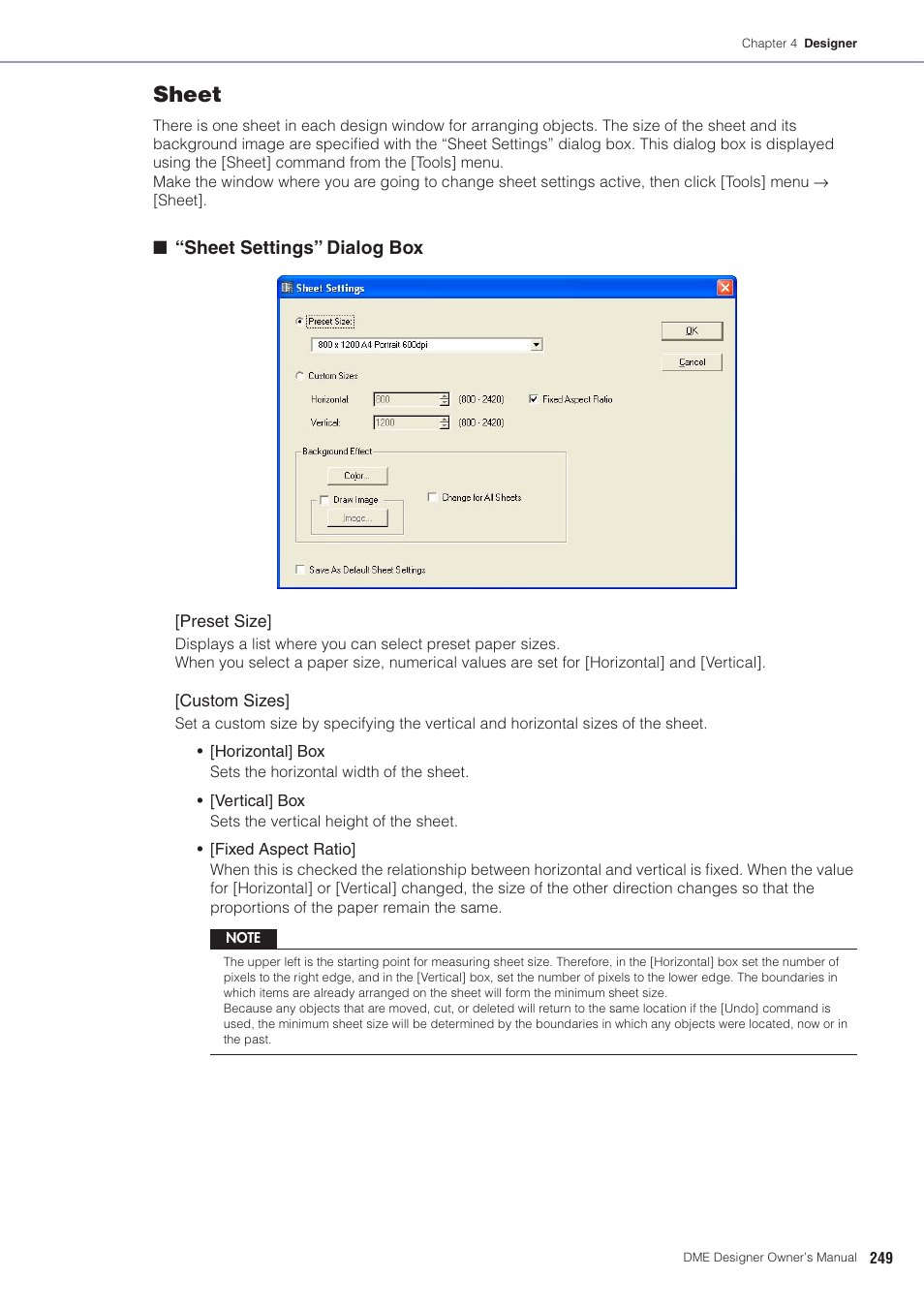 Sheet” in “objects, Sheet | Yamaha DME User Manual | Page 249 / 501