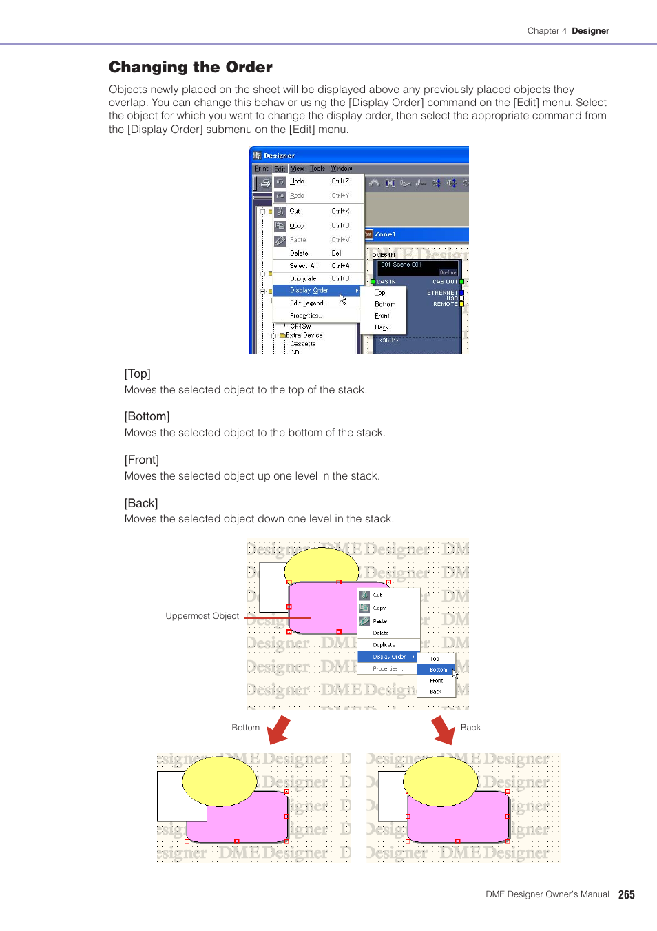 Changing the order | Yamaha DME User Manual | Page 265 / 501