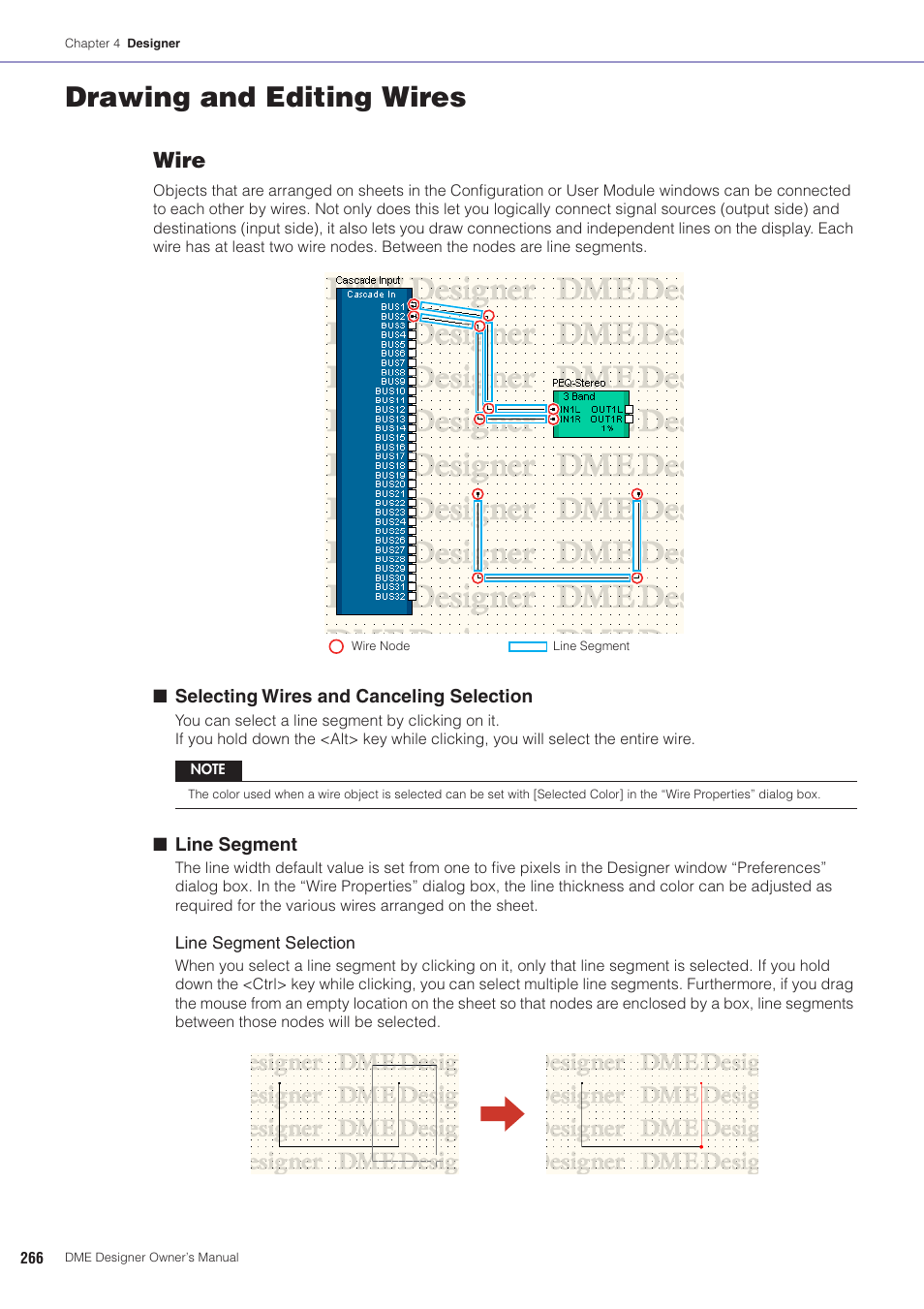 Drawing and editing wires, Wire | Yamaha DME User Manual | Page 266 / 501