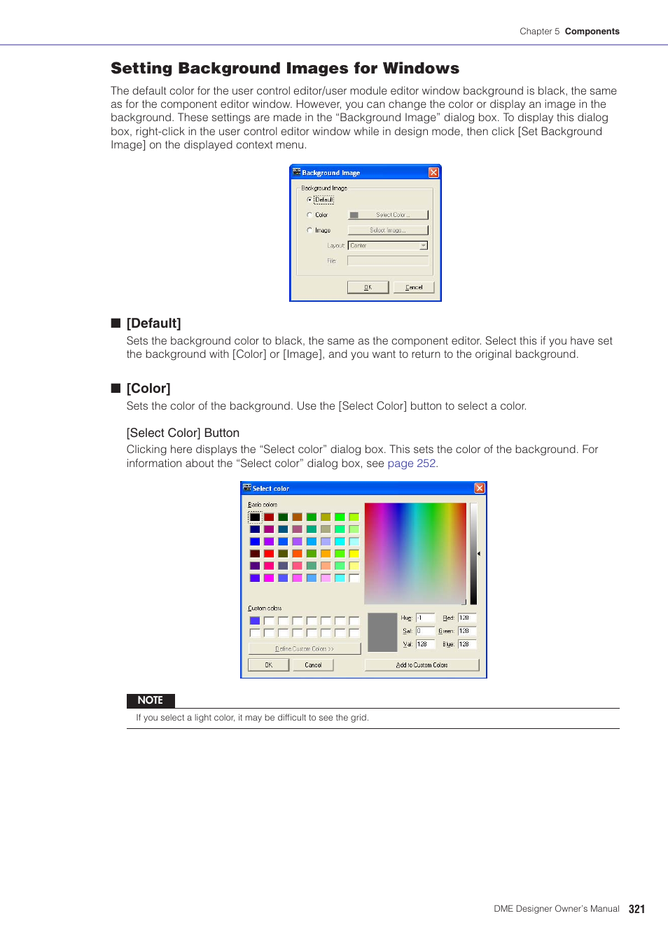 Setting background images for windows | Yamaha DME User Manual | Page 321 / 501