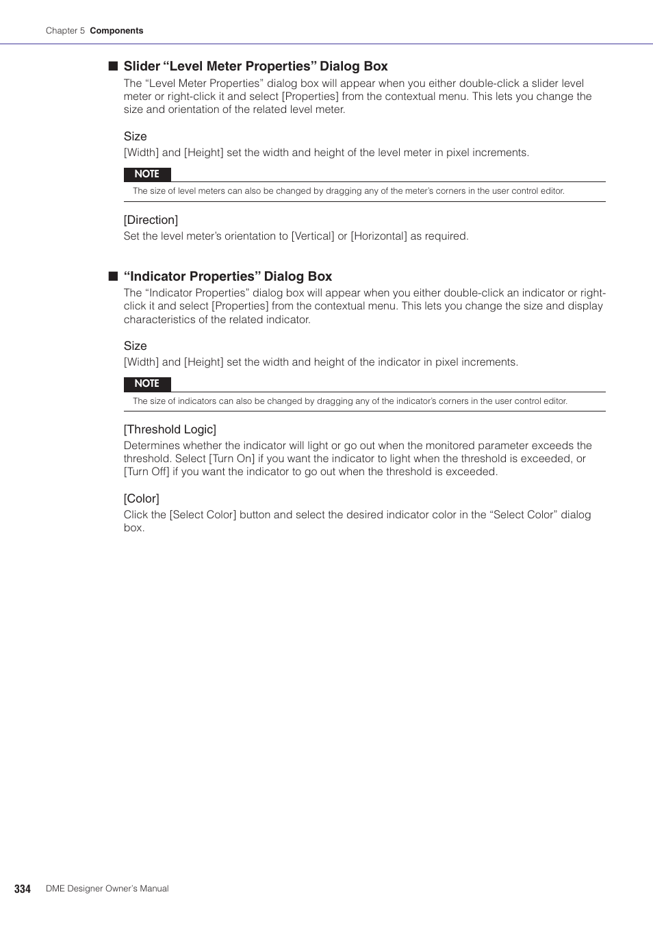 Ection and size | Yamaha DME User Manual | Page 334 / 501