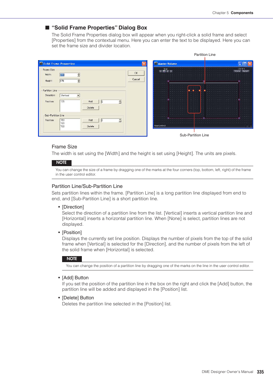 Solid frame properties” dialog box | Yamaha DME User Manual | Page 335 / 501