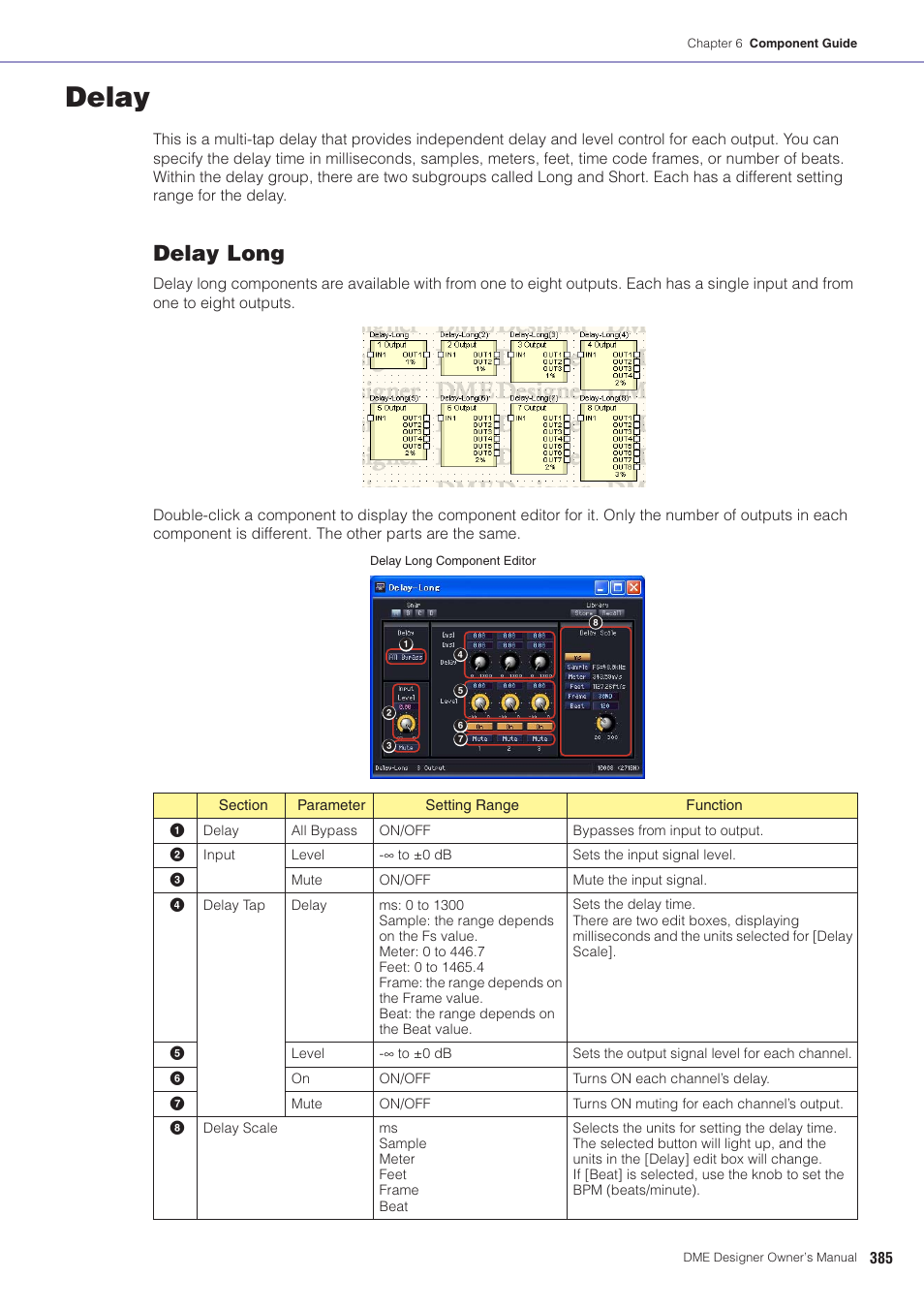 Delay, Evised, Delay long | Yamaha DME User Manual | Page 385 / 501