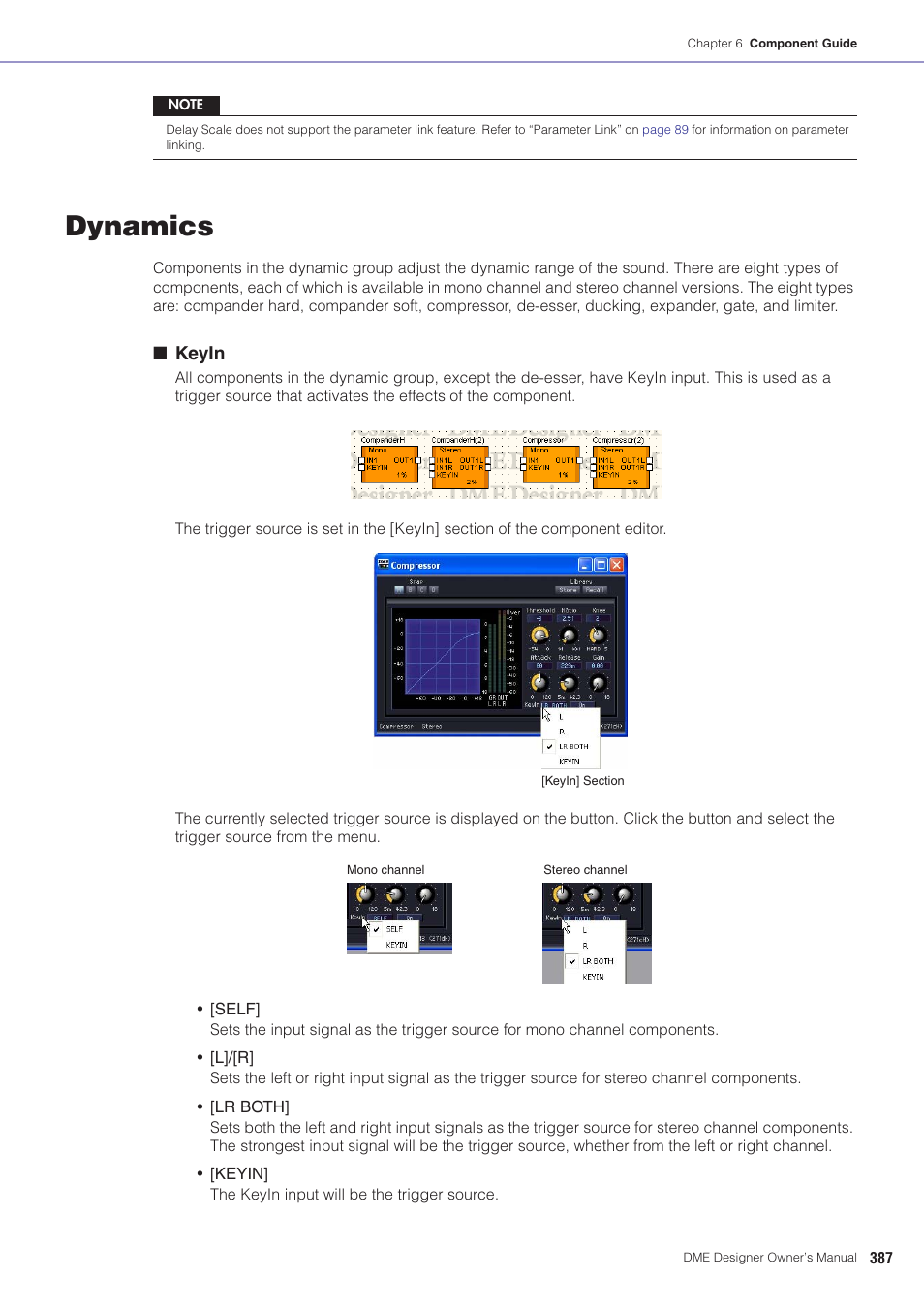 Dynamics, Keyin | Yamaha DME User Manual | Page 387 / 501