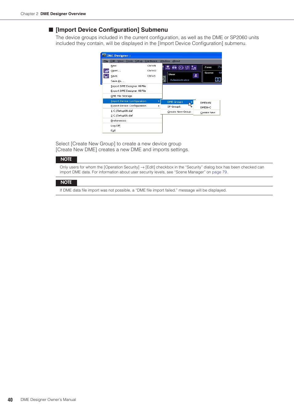 Import device configuration] submenu | Yamaha DME User Manual | Page 40 / 501