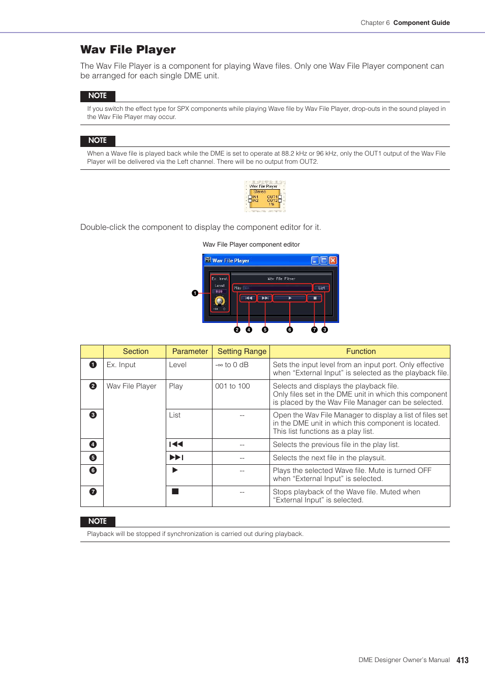 Wav file player | Yamaha DME User Manual | Page 413 / 501