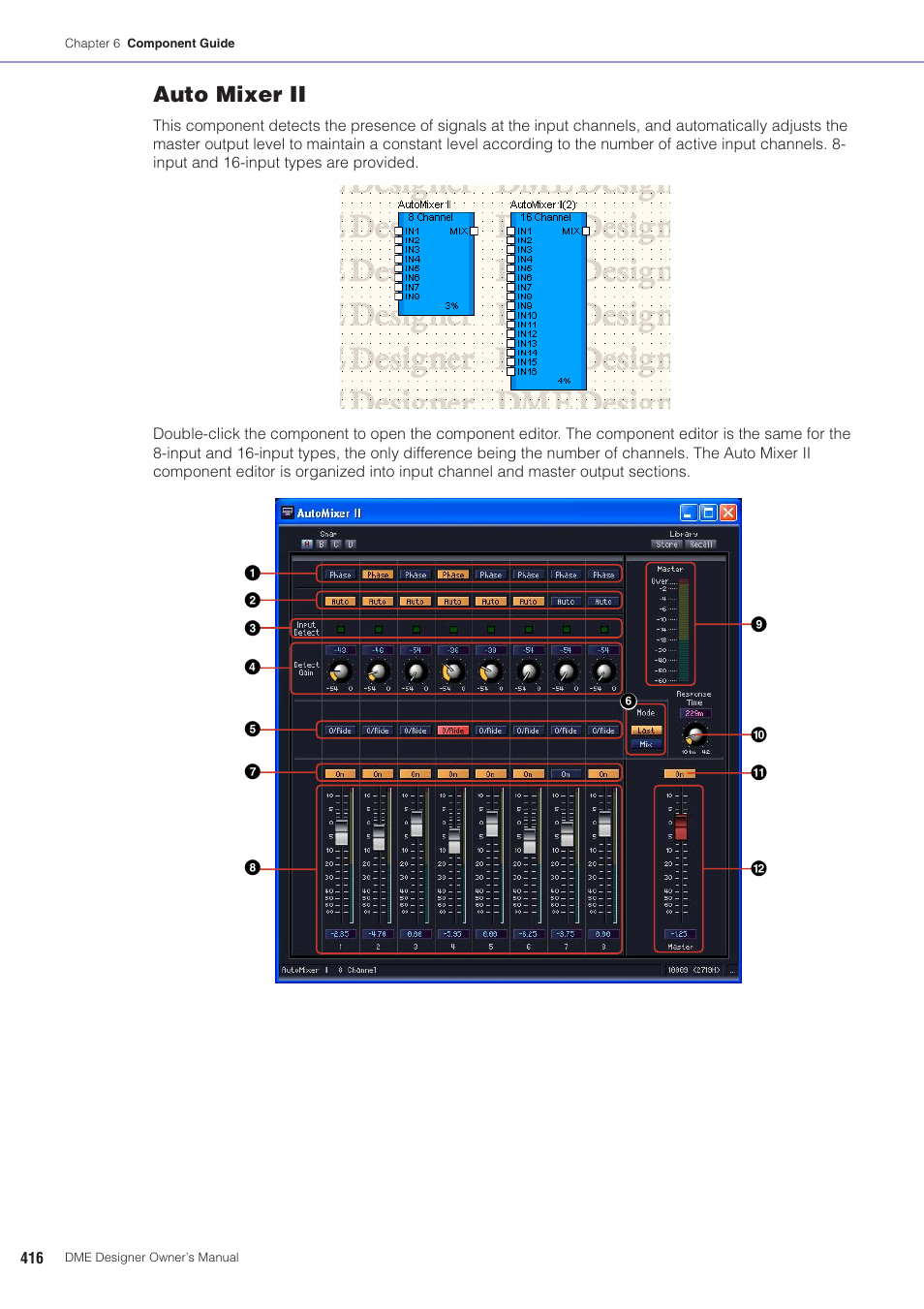 Auto mixer ii | Yamaha DME User Manual | Page 416 / 501