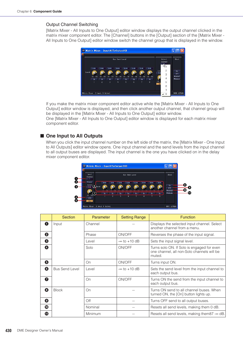 One input to all outputs | Yamaha DME User Manual | Page 430 / 501