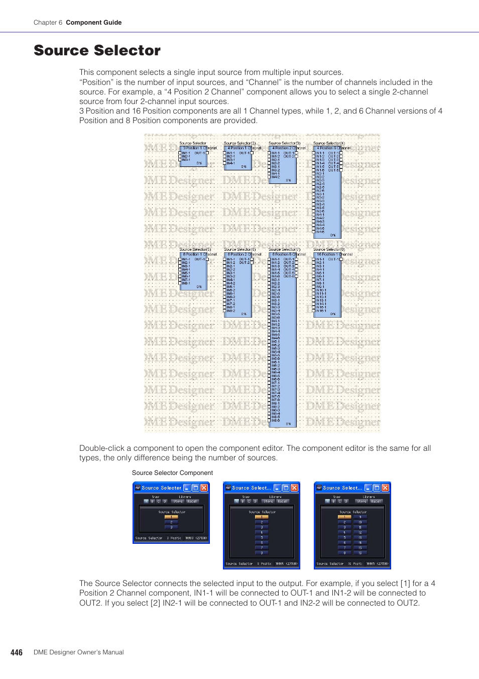 Source selector | Yamaha DME User Manual | Page 446 / 501