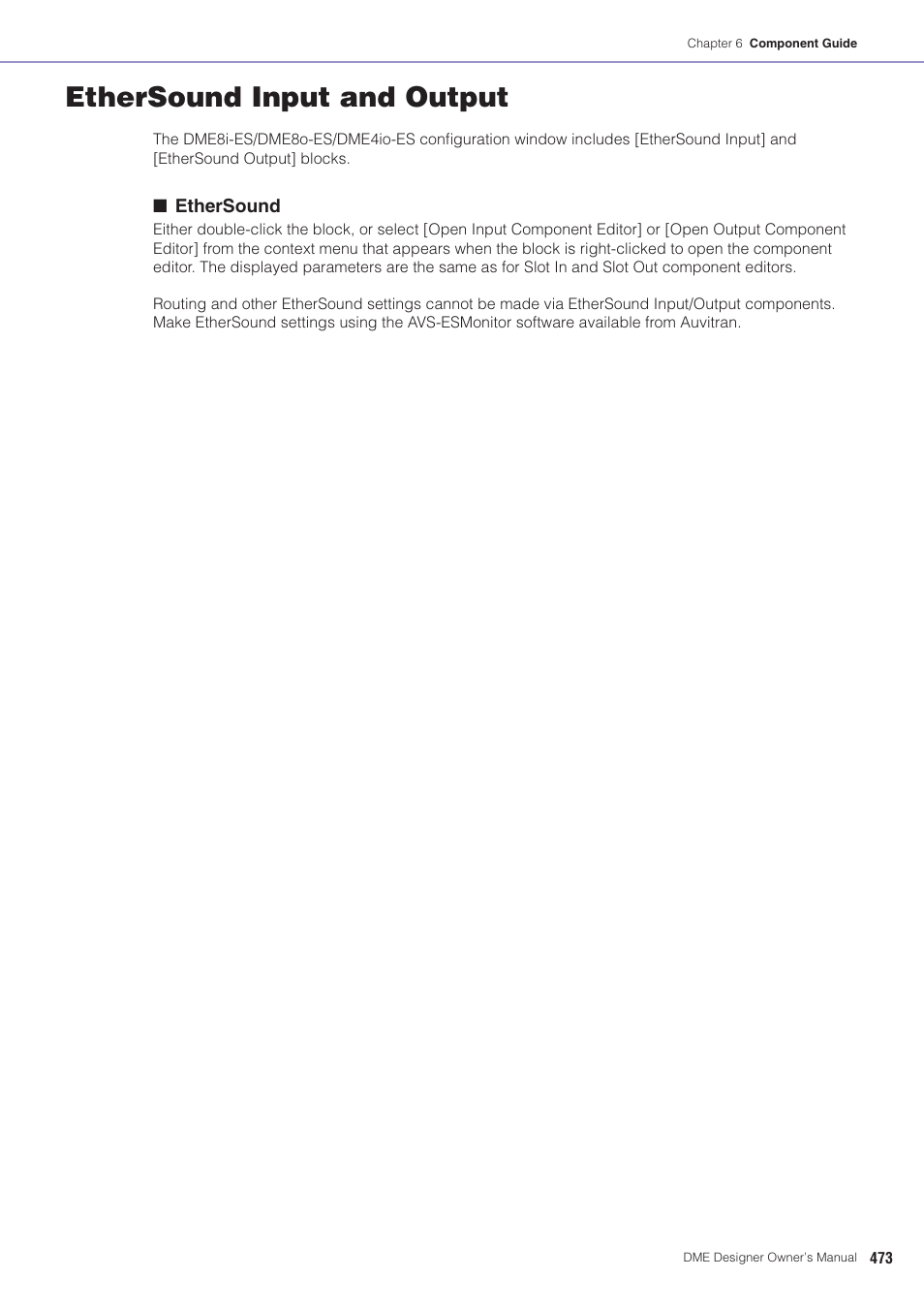 Ethersound input and output | Yamaha DME User Manual | Page 473 / 501