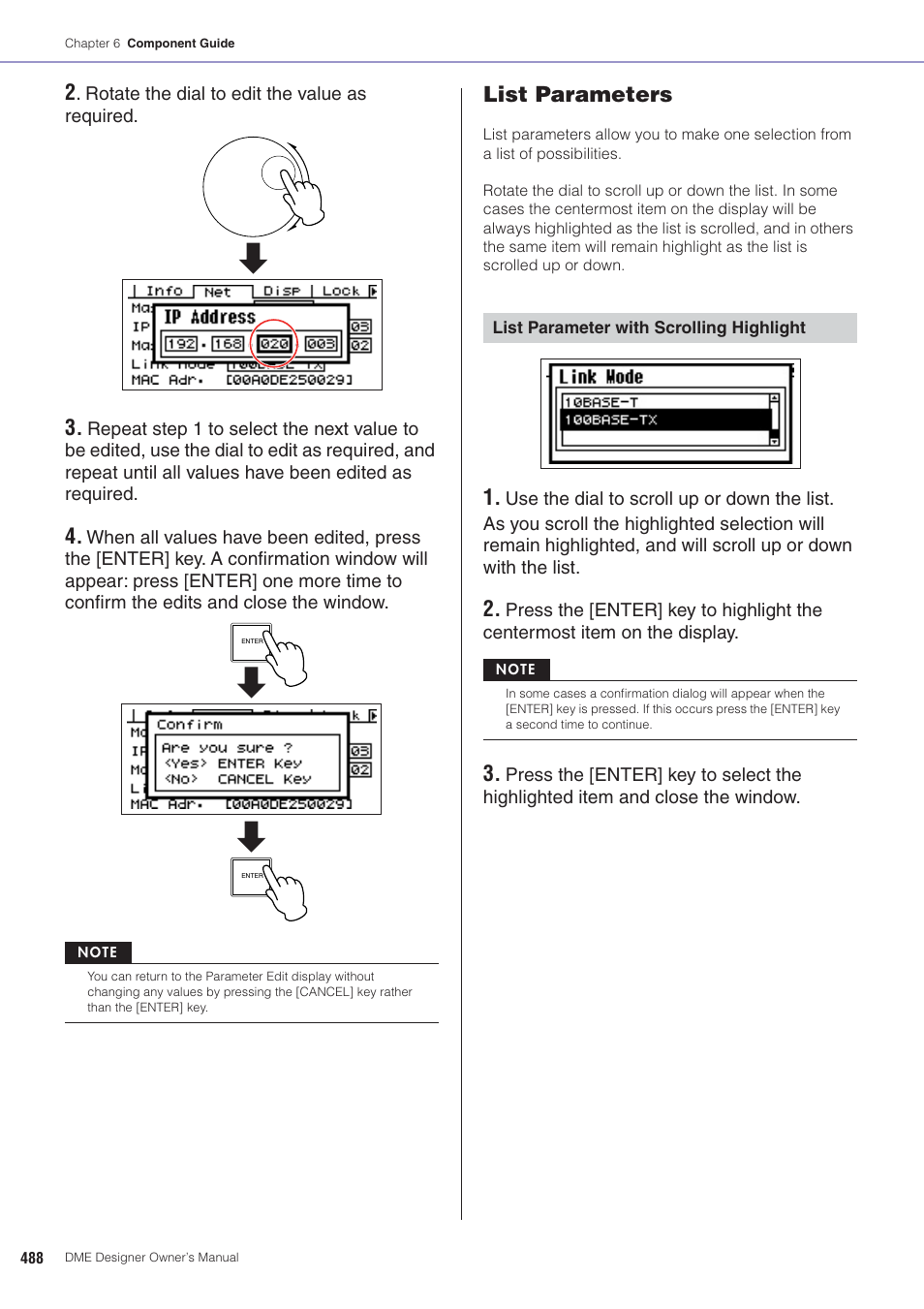 List parameters | Yamaha DME User Manual | Page 488 / 501