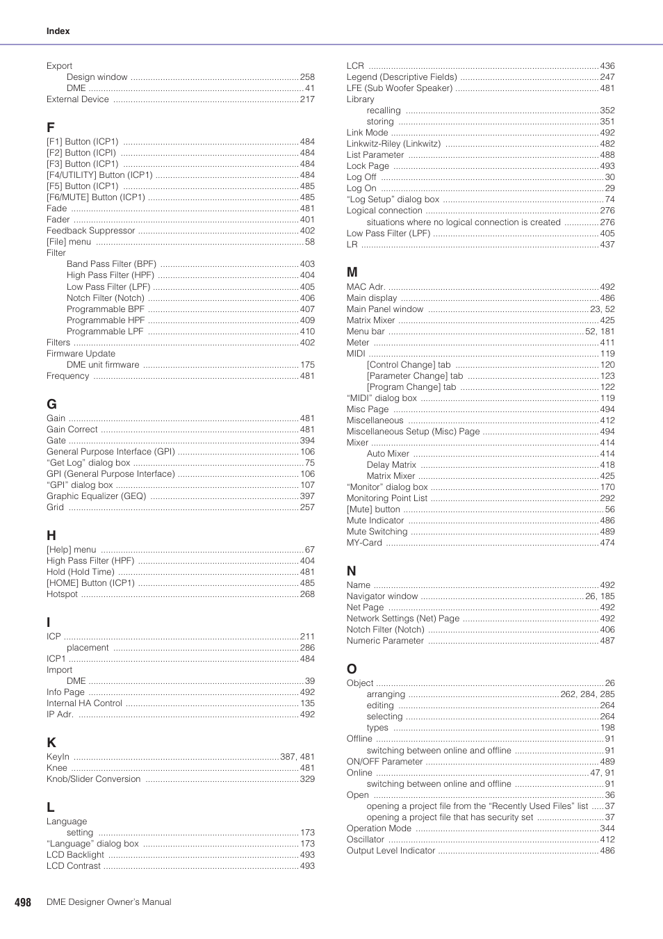 Yamaha DME User Manual | Page 498 / 501