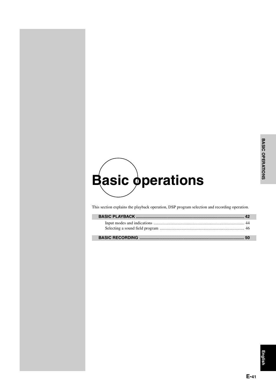 Basic operations | Yamaha DSP-AZ1 User Manual | Page 43 / 110