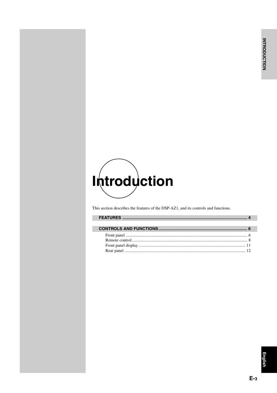 Introduction | Yamaha DSP-AZ1 User Manual | Page 5 / 110