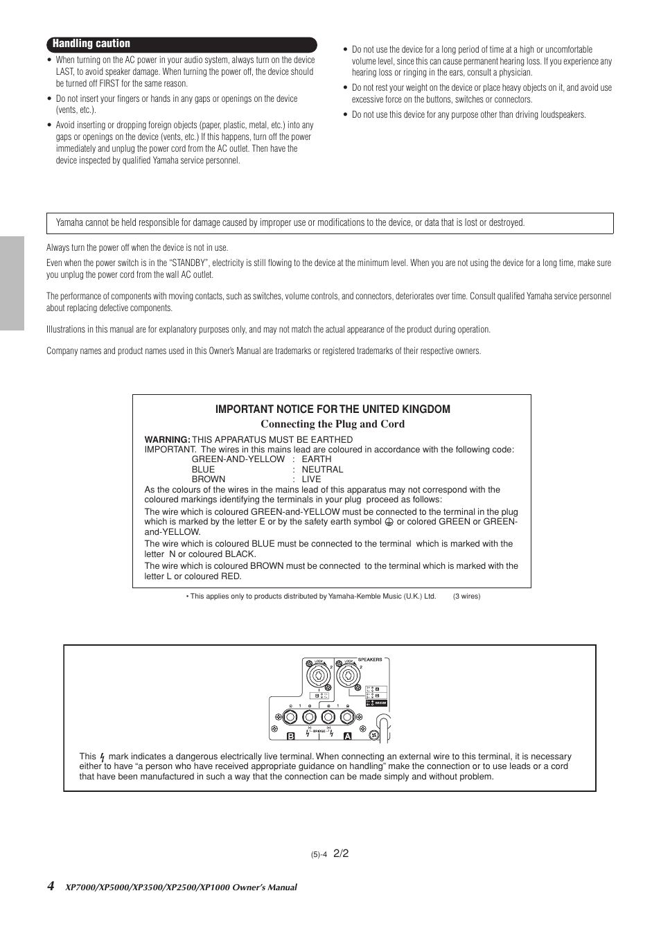 Yamaha XP2500 User Manual | Page 4 / 20