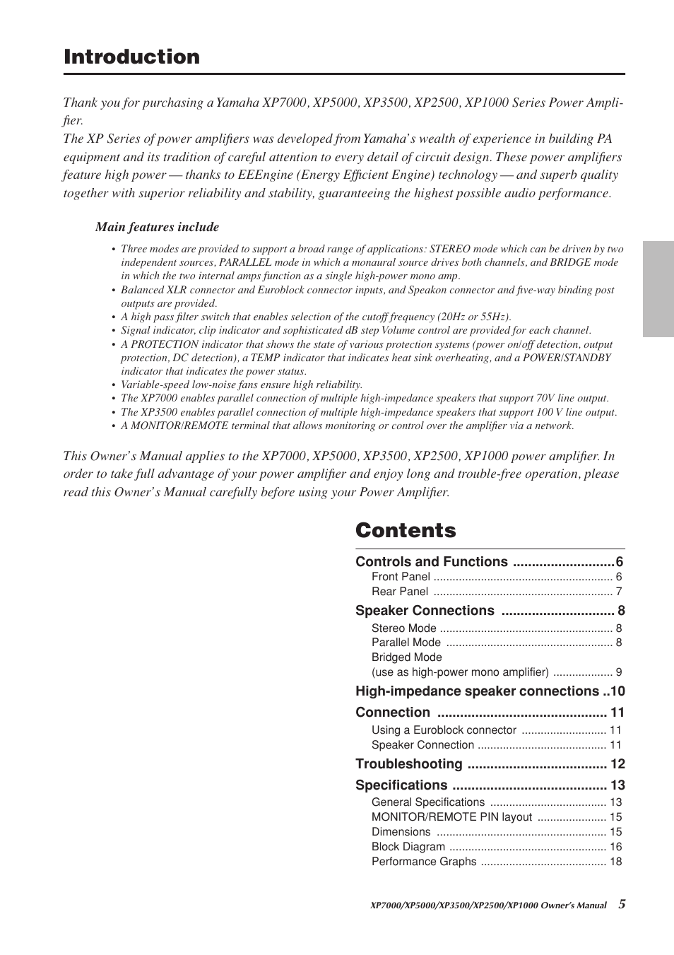 Yamaha XP2500 User Manual | Page 5 / 20